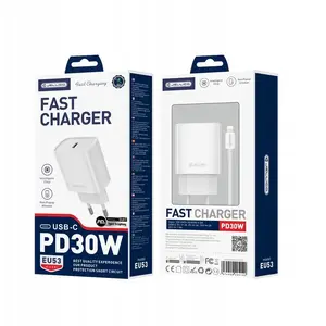 Сетевое зарядное устройство Jellico EU53 PD 30W 1xUSB-C с кабелем USB-C—USB-C белое