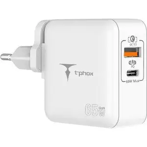 T-Phox MEGA T-PP09 GaN PD 65W USB/USB-C tīkla lādētājs balts