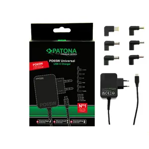 Adapter PATONA 2649 for laptops — universal compatible with Asus, Acer, Toshiba, Lenovo, black, 0.166 kg