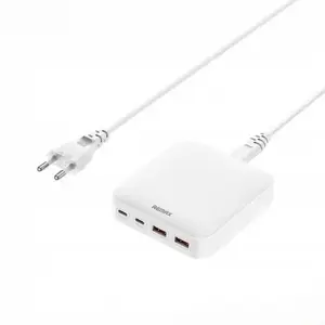 REMAX travel charger RP-U183 65W GaN PD/QC 2x USB-C + 2x USB white