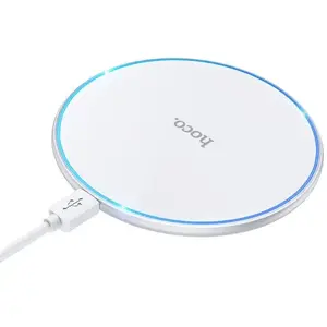 Wireless Charging Pad HOCO CW6 Pro 15W 2A with LED Light, white