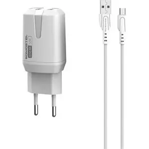 Lādētājs SOMOSTEL SMS-A139 ar diviem USB-A 2.4 A (modelis 28235)