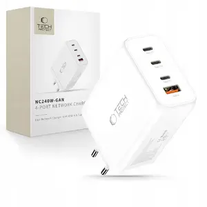 Зарядное устройство Tech-Protect NC240W-GAN 4 порта PD 240 Вт QC3.0 USB-C/USB-A белое