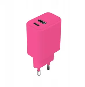 Alogy Setty tīkla lādētājs USB + USB‑C 20W LSIM-AC-206 — rozā