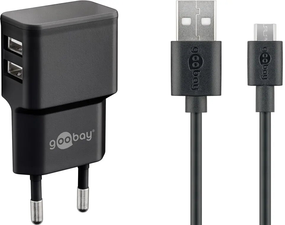 Barošanas adapters GOOBAY Dual Micro USB