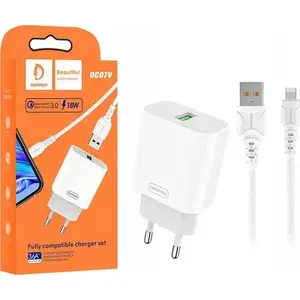 Power adapter Vega DC02 2x USB 2.1A (2100mA) 10W with USB-C cable, white