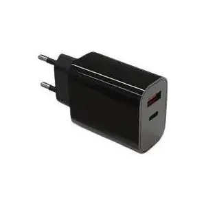Power adapter TB Print AZTBXUL2USB3ACB — 2x outputs: USB-C and USB-A, 3A per port, black