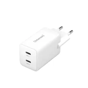 Power adapter INTENSO POWER ADAPTER 2x USB-C GaN 40W, AC input 100–240V, white