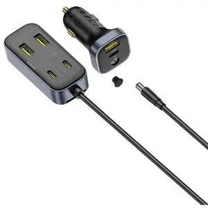 Car Charger Baseus BackseatPal L1 — 110W, 24V input, 9V max output, 3×USB-A + 3×USB-C, black