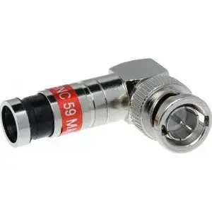 No name angled compression BNC connector BNC-WK/ZAC-RG59 for RG59 coaxial cable