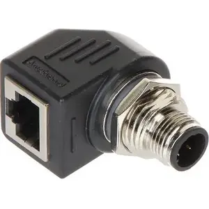 Angle Adapter TST M12D-W/RJ45-G — M12 D-coded to RJ45 angular connector