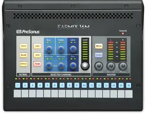 PreSonus EarMix 16M personal monitor mixer, 16 channels, 24-bit DSP, 20–20000 Hz, +18 dBu output