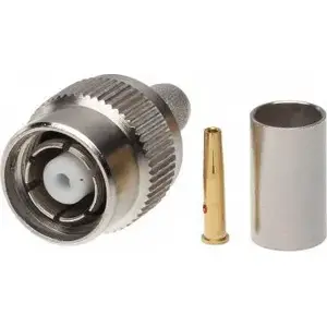 Crimp TNC-W-RP coaxial connector, no name, model TNC-W-RP/ZAC.H-155