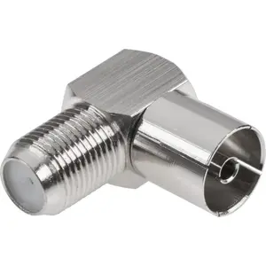 F-type angled TV socket connector, metal — No name ZLA0870