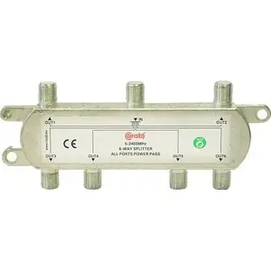 Signāla sadalītājs Corab Y_SPL0004 — 5–2400 MHz, 6 izejas, power pass