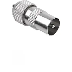 Coaxial TV antenna connector, metal right-angle plug No name WTY0266