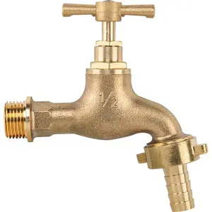 Bradas garden brass faucet with valve G 1/2" x G 3/4" for 13 mm hose