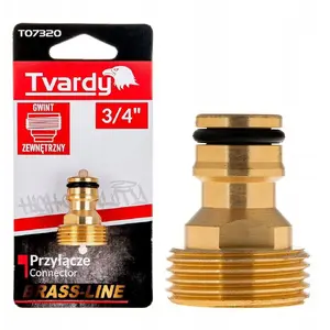 Соединитель для полива Tvardy латунный с наружной резьбой 3/4" (10/80)