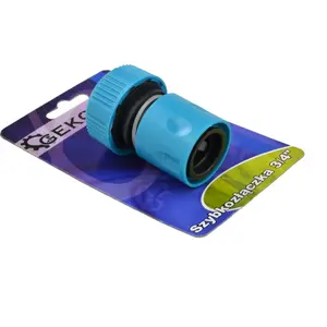 Быстроразъём для садового шланга GEKO G73032B 3/4" (BLUE LINE) в блистере