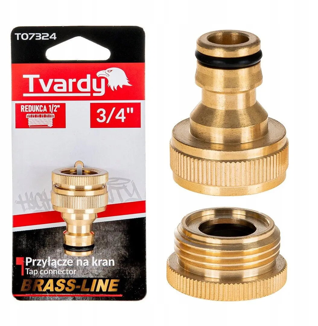 Tvardy misiņa krāna savienotājs 3/4" ar