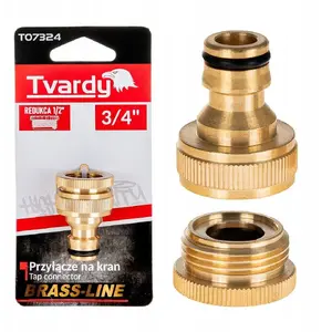 Соединитель Tvardy на кран 3/4" с редукцией 1/2" из латуни для полива