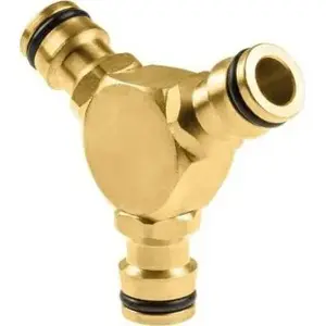 Brass garden hose connector T-piece Cellfast 52-845 for irrigation systems