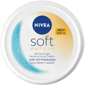 Mitrinošs UV krēms Nivea Soft Daily UV SPF15 200 ml — sejai, ķermenim, rokām