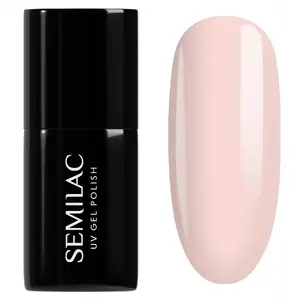 Nail polish SEMILAC Jelly Nude 964 — sheer nude gel-effect lacquer