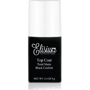 Top Coat Total Matte Black Confetti 9 g — matēta pārklājuma nagu lakojums