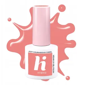 Nail polish HI HYBRID Hi Lakier 377 Courageous Coral IT GIRL