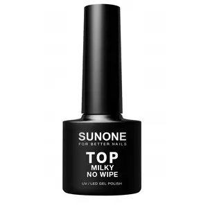 Top Milky No Wipe pārklājums hibrīd­naglu lakai 5 g — Sunone