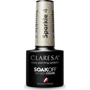 Claresa Soak Off UV/LED Sparkle hibrīda nagu laka 4 — 5 g spīdumu efekts