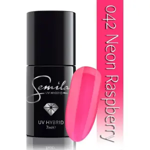 Nail polish SEMILAC 042 Neon Raspberry 7 ml — neon raspberry shade