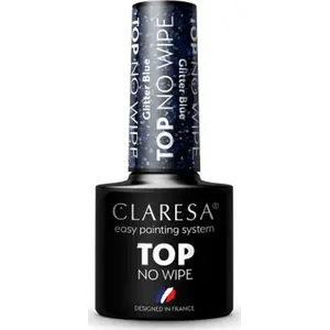 Nail Top Coat Claresa Top No Wipe 5 g — Glitter Blue