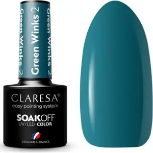 Claresa hybrid nail polish GREEN WINKS 2 – 5 g, nail color lacquer