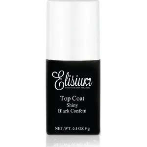 Top Coat Shiny for hybrid nail polishes Black Confetti 9 g, No name