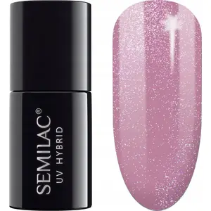 Hibrīdlakas SEMILAC Shimmer Dust Pink 319 — hibrīd/gel laka, universāls tonis