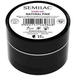 Būvējošais gels SEMILAC Thixo Gel Natural Pink 15 g – nagu būvēšanas gēls ar tiksotropisku viskozumu