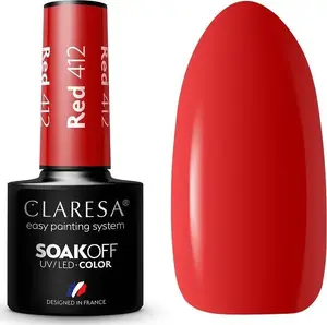 Claresa Soak Off UV/LED Hybrid Nail Polish 412 — 5 g, red