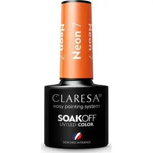 Гибридный лак для ногтей soak-off UV/LED неоновый 7,5 г, Claresa