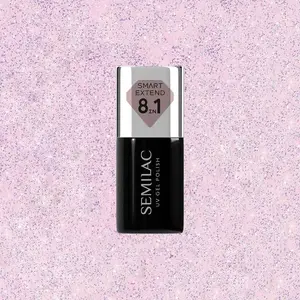 SEMILAC Smart Extend hibrīdlaka Glitter Delicate Pink 806, 7 ml