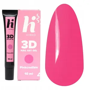 Gel Nail Art 3D HI HYBRID Pinkcredible 10 ml — decorative sculpting gel for 3D nail designs