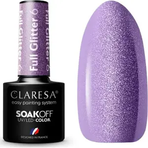 Hybrid Nail Polish Claresa FULL GLITTER 6 - 5 g, Claresa hybrid lacquer, glitter finish