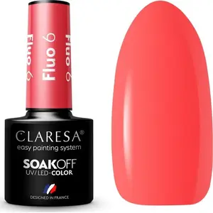 Hybrid Nail Polish Claresa FLUO 6 – 5 g, fluorescent gel polish for manicure