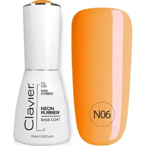 Pamatlakas nagiem Clavier Luxury Neon Rubber Base N06 Orange Rainbow, 10 ml
