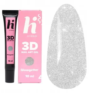 Gel for nail art HI HYBRID 3D Glowgetter 10 ml — sculpting and decorative nail gel