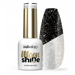 Top Clavier Moon Shine Golden Top Coat gliteru hibrīda 8 ml, sudraba