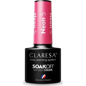 Гибридный снятие-скраб неоновый лак для ногтей Claresa, 5,5 г (совместим с UV/LED)