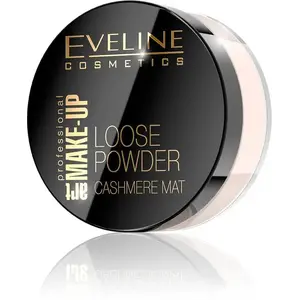 Kūstošā pūdera Eveline Cashmere Mat nr. 01 Transparent — sejas fiksējošā pūdera, tonis 01