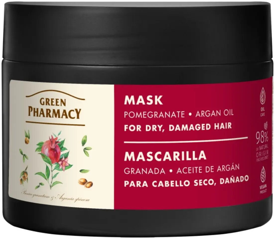 Matu maska Green Pharmacy sausiem un